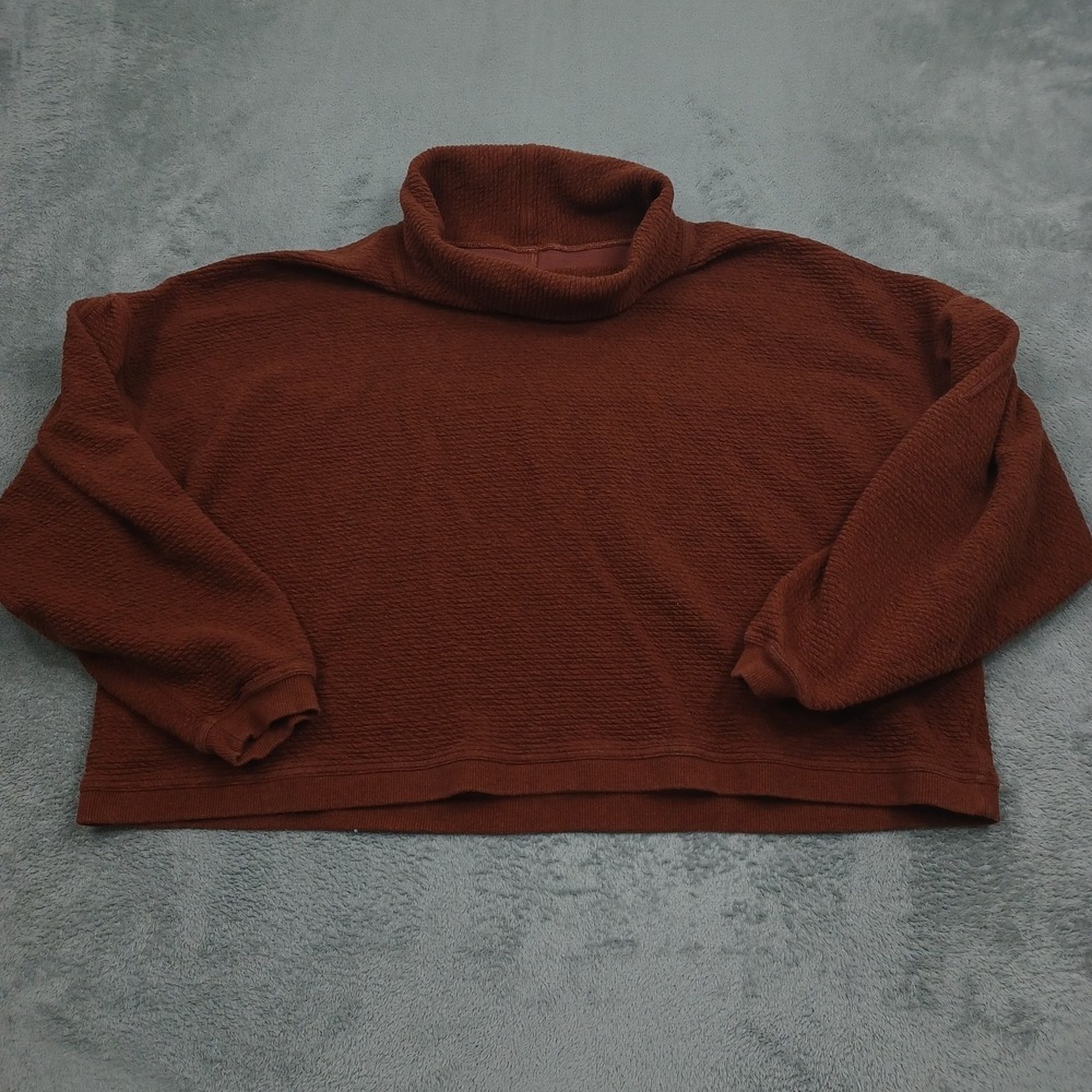 Lululemon Sweater Womens Medium Large M/L Orange Turtleneck Pullover Cropped